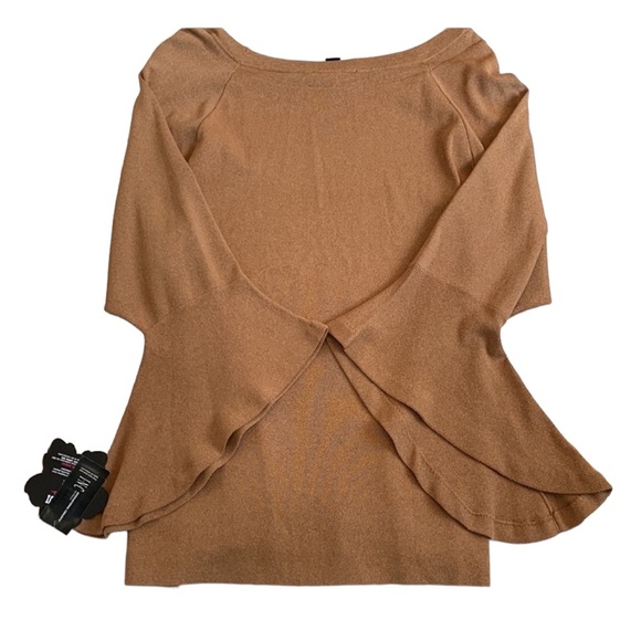 Inc camel tan sweater bell sleeves size 3x like new condition - Picture 2 of 10